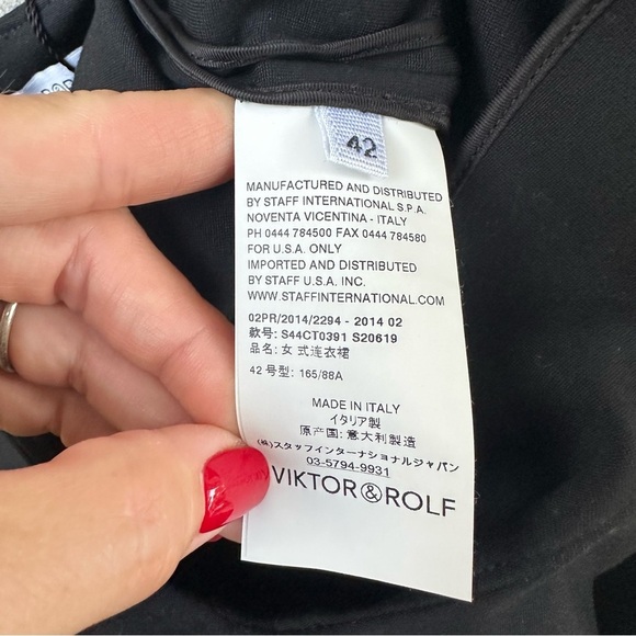NWT Viktor & Rolf Black Little Black Dress Belted Fit Flare Pockets Italy 42 - Picture 11 of 13
